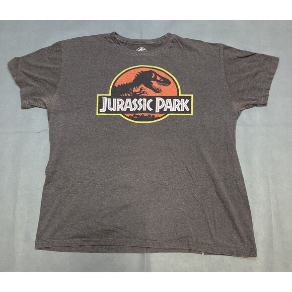 Jurassic Park Shirt Mens XL Gray Short Sleeve Crew Neck Graphic Dinosaurs T-Rex - Picture 1 of 5